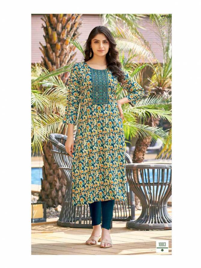 Rolex Vol 1 By Colourpix 1001 To 1008 Printed Kurtis Exporters In India
